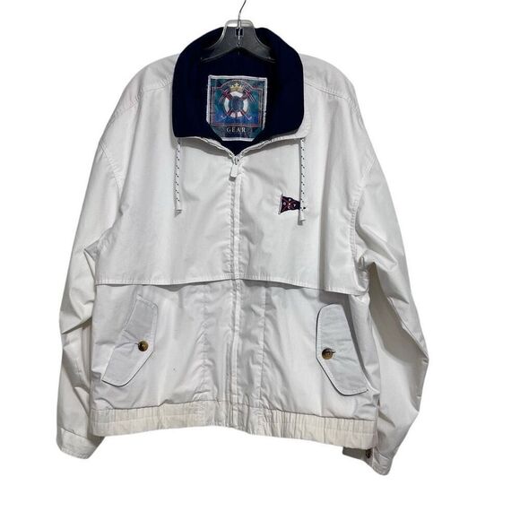Vtg Gear For Sports Windbreaker Jacket Men's XL White Blue GPYC Vented Full Zip - Picture 5 of 16
